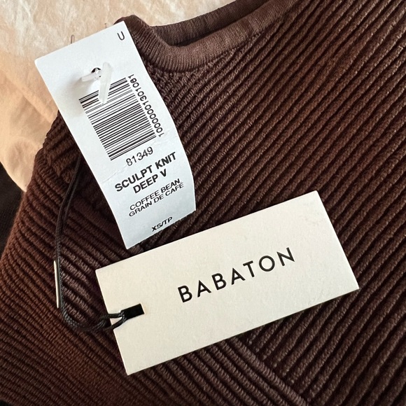 Babaton Brown Ribbed Crop Tank Top - Picture 4 of 4